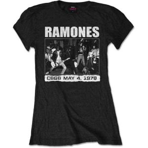 Ramones: CBGB 1978 - Ladies Black T-Shirt