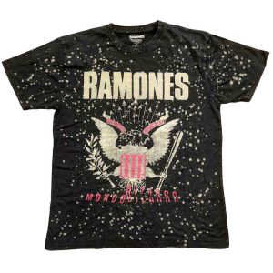 Ramones: Eagle (Dip Dye, Dye Wash) - Black T-Shirt