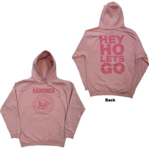 Ramones: Pink Hey Ho Seal (Back Print) - Pink Pullover Hoodie
