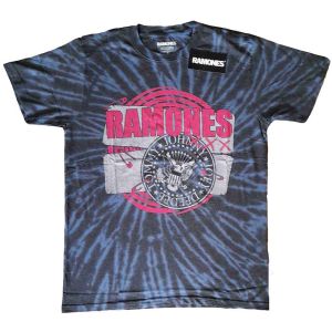 Ramones: Punk Patch (Dip Dye, Dye Wash) - Blue T-Shirt