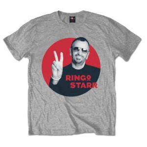 Ringo Starr: Peace Red Circle - Grey T-Shirt