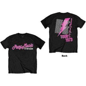 Roxy Music: For Your Pleasure Tour (Back Print) - Black T-Shirt