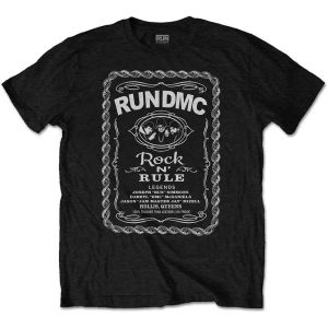 Run DMC: Rock N' Rule Whiskey Label - Black T-Shirt