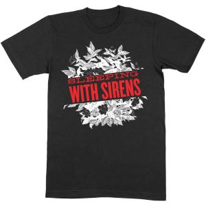 Sleeping With Sirens: Floral - Black T-Shirt