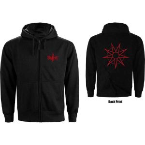 Slipknot: 9 Point Star (Back Print) - Ladies Black Zip-up Hoodie