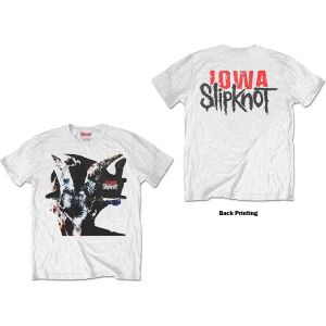 Slipknot: Iowa Goat Shadow (Back Print) - White T-Shirt