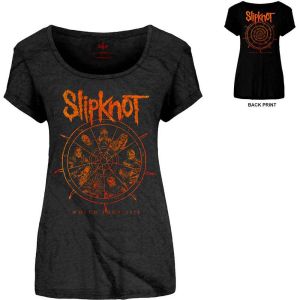 Slipknot: The Wheel (Back Print) - Ladies Black T-Shirt