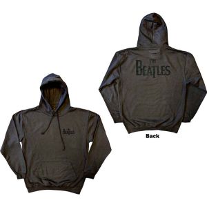 The Beatles: Drop T Logo (Back Print) - Charcoal Grey Pullover Hoodie