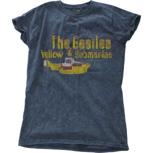 The Beatles: Yellow Submarine Nothing Is Real (Snow Wash, Dye Wash) - Ladies Denim Blue T-Shirt