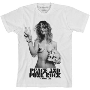 The Flaming Lips: Peace & Punk Rock Girl - White T-Shirt