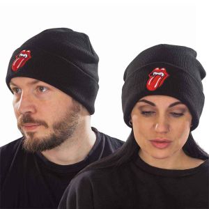 The Rolling Stones: Fang Tongue - Black Beanie Hat Preorder