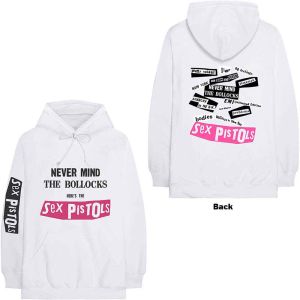 The Sex Pistols: Never Mind The Bollocks (Back Print, Sleeve Print) - White Pullover Hoodie