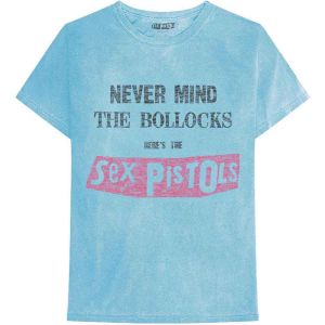 The Sex Pistols: Never Mind the Bollocks Distressed (Dye Wash, Mineral Wash) - Blue T-Shirt