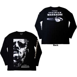 The Texas Chainsaw Massacre: Leather Face (Back Print) - Black Long Sleeve T-Shirt