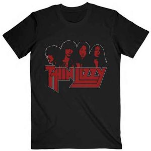 Thin Lizzy: Band Photo Logo - Black T-Shirt