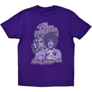 Thin Lizzy: Vagabonds of the Western World Mono Distressed - Purple T-Shirt