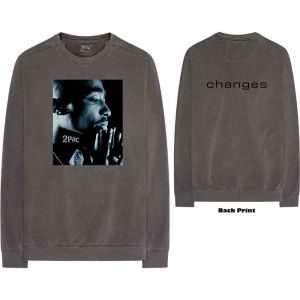 Tupac: Changes Side Photo (Back Print) - Charcoal Grey Long Sleeve T-Shirt