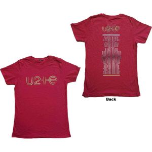 U2: I+E 2015 Tour Dates (Back Print) - Maroon Red T-Shirt