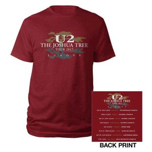 U2: Joshua Tree 2017 (Back Print) - Red T-Shirt