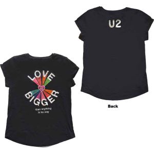 U2: Love Is Bigger (Back Print) - Ladies Black T-Shirt