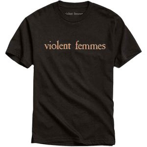 Violent Femmes: Salmon Pink Vintage Logo - Black T-Shirt