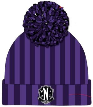 Wednesday: Pom-Pom Beanie Nevermore Logo Preorder