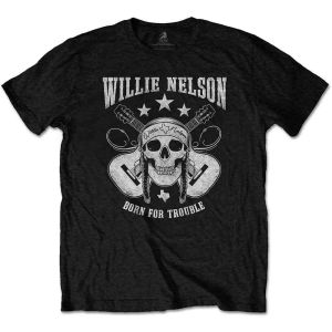 Willie Nelson: Skull - Black T-Shirt