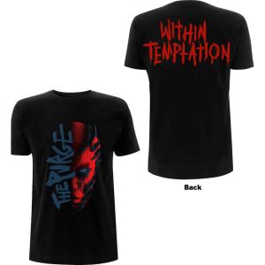 Within Temptation: Purge Outline (Red Face) (Back Print) - Ladies Black T-Shirt