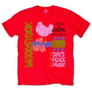 Woodstock: Classic Vintage Poster - Red T-Shirt