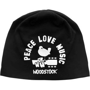 Woodstock: Peace, Love, Music (Discharge Print) - Black Beanie Hat