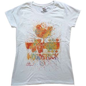 Woodstock: Splatter - Ladies White T-Shirt