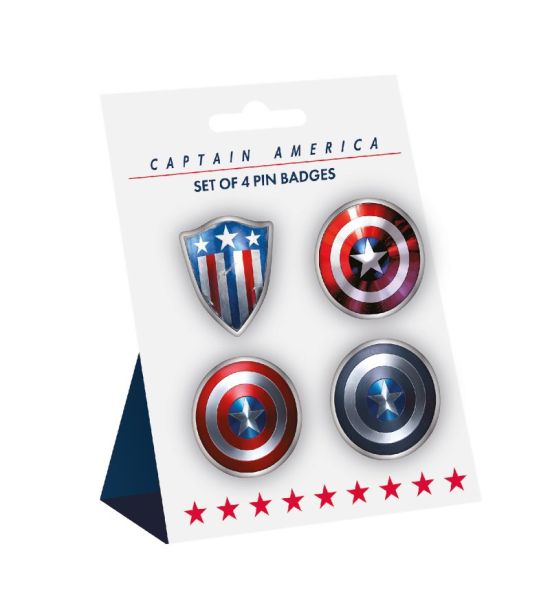 Captain America: Shields Pin Badge (Set of 4)