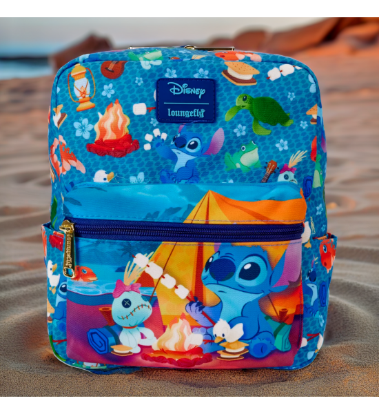 Loungefly: Disney Stitch Camping Cuties AOP Nylon Mini Backpack