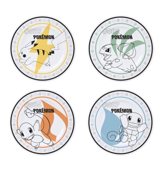 Pokemon: Starters & Pikachu Porcelain Plate Set