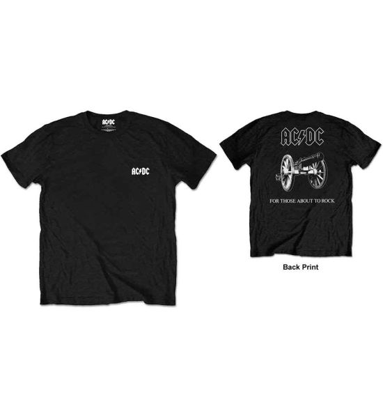 AC/DC: About To Rock (Back Print) - Black T-Shirt