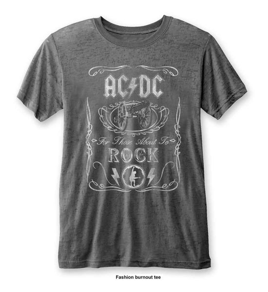 AC/DC: Cannon Swig (Burnout) - Charcoal Grey T-Shirt