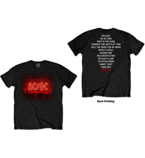 AC/DC: Dark Stage/Track list (Back Print) - Black T-Shirt