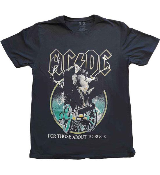 AC/DC: For Those About To Rock Yellow Outlines - Black T-Shirt