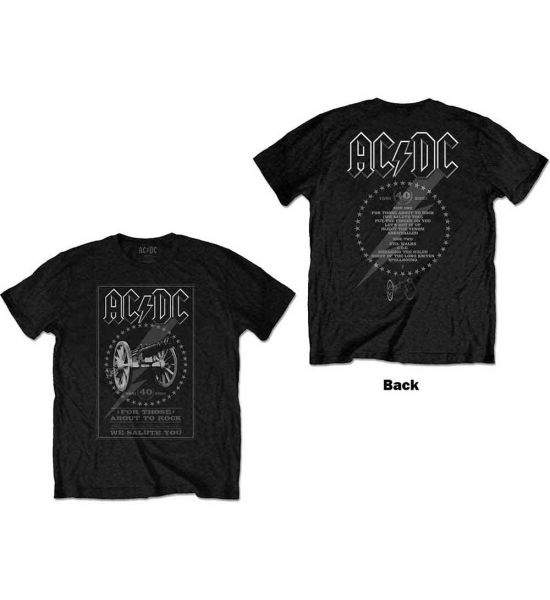 AC/DC: FTATR 40th Monochrome (Back Print) - Black T-Shirt