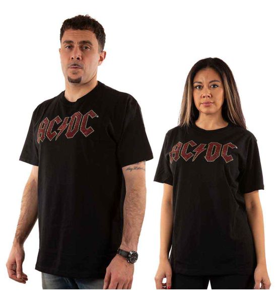 AC/DC: Full Colour Logo (Embellished) - Black T-Shirt