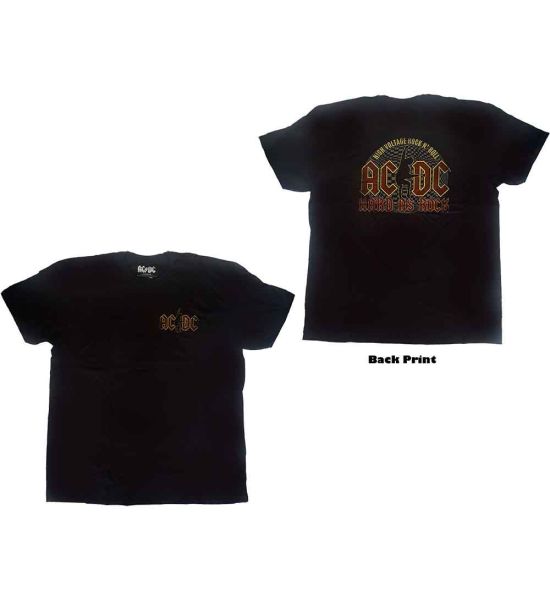 AC/DC: Hard As Rock (Back Print) - Black T-Shirt