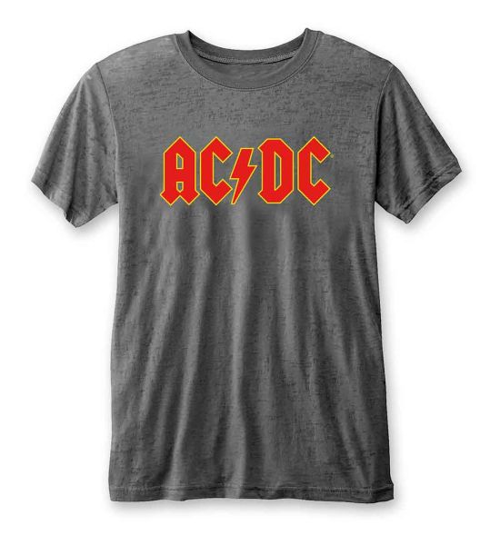 AC/DC: Logo (Burnout) - Charcoal Grey T-Shirt