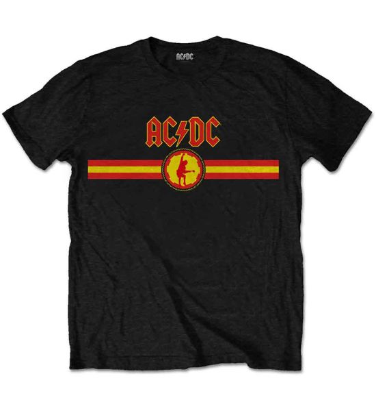 AC/DC: Logo & Stripe - Black T-Shirt