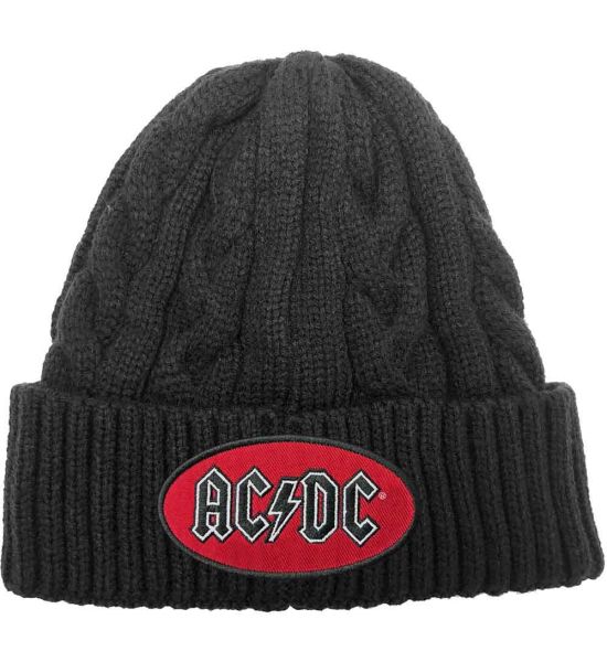 AC/DC: Oval Logo - Black Beanie Hat Preorder