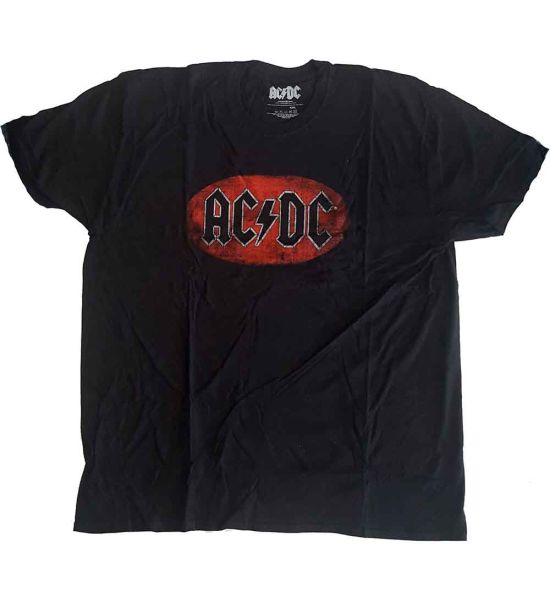 AC/DC: Oval Logo Vintage - Black T-Shirt