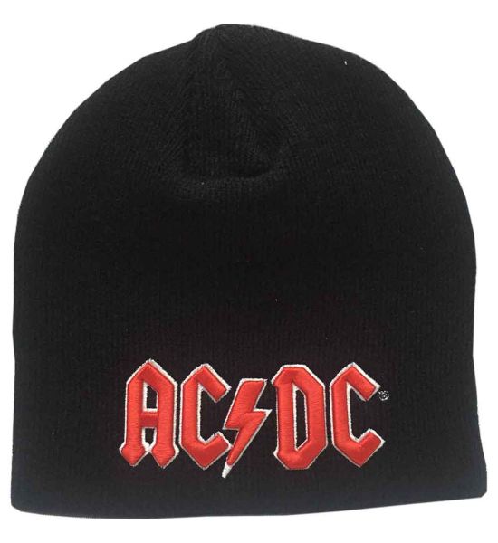 AC/DC: Red 3D Logo - Black Beanie Hat Preorder