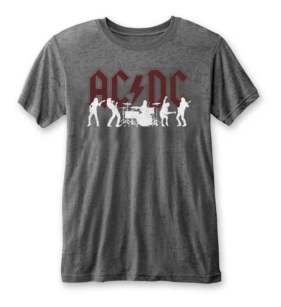 AC/DC: Silhouettes (Burnout) - Charcoal Grey T-Shirt