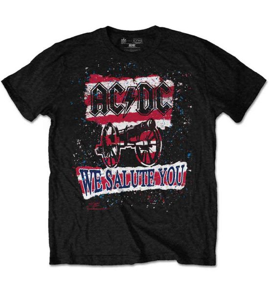 AC/DC: We Salute You Stripe - Black T-Shirt