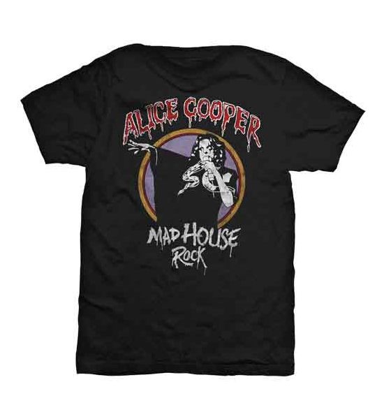 Alice Cooper: Mad House Rock - Black T-Shirt