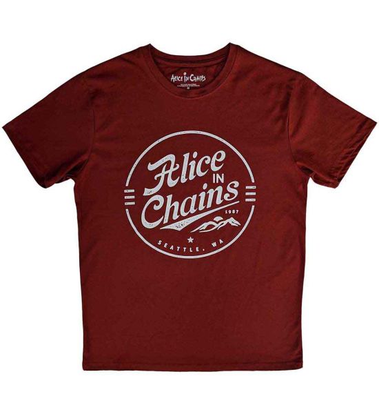 Alice In Chains: Circle Emblem - Red T-Shirt